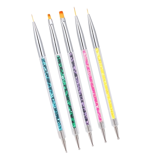 

5шт Nail Pen Crystal Nail Art Painting Brush Nylon Hair Nail Art Painting Рисунок Карандаш для маникюра Набор точек для кисти
