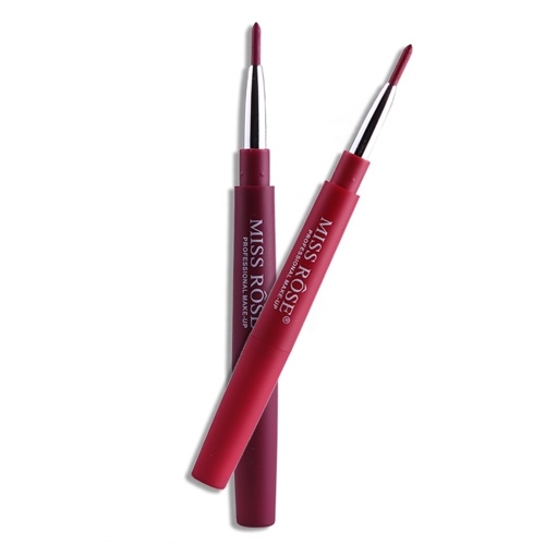 

MISS ROSE 2 in 1 Lip Liner Pen Waterproof Colorful Silk Smooth Lipstick Pen Pencil Stretch Lip Brush Tool Lip Makeup