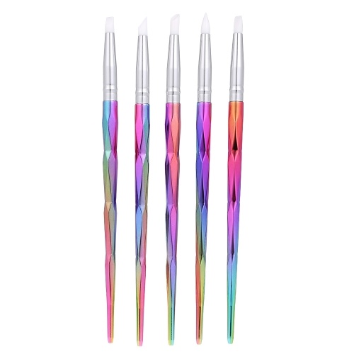 

Set Of 5 Nail Art Design Brush Professional Tool Kit Paint Pen for Fake Nail Tips Nail Polish With Different Head Shapes