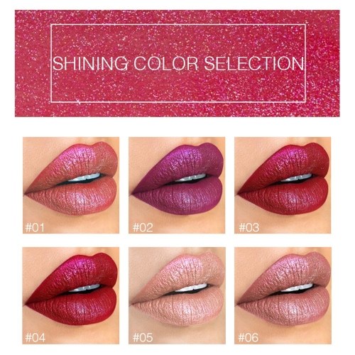 

Pudaier Liquid Lip Gloss Non-stick on Cup Lipstick 18 Colors Lip Glitter Diamond Waterproof Lip Tint Makeup