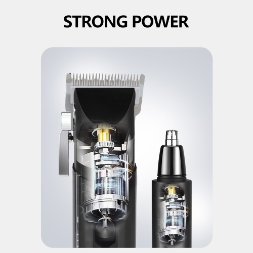 

Hair Clipper Nose Hair Trimmer Set Hair Clipper Adjustable Pitch Side Lamp Strong Power USB Rechargeable