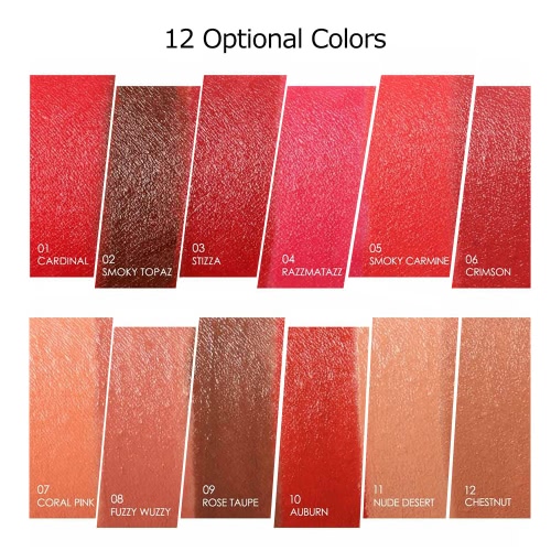 

FOCALLURE 1Pc Matte Lipsticks Moisturizing Lip Sticks Rouge Gloss Crayon Waterproof Long-lasting 12 Optional Colors