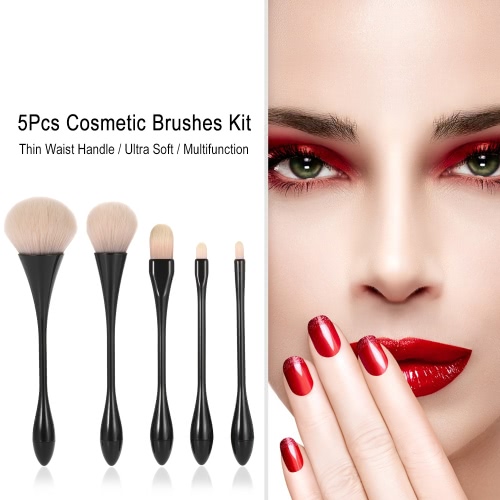 

5Pcs Кисти для макияжа Набор Косметические кисти Kit Тонкая талия Ручка Eyeshadow Powder Concealer Foundation Blush Brush макияж инструмент