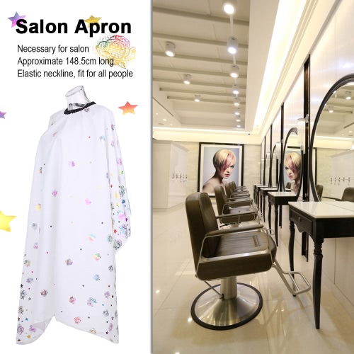 

Long Hairdressing Salon Apron Hair Cutting Cape White Hair Cloth Flower Hair Styling Cape