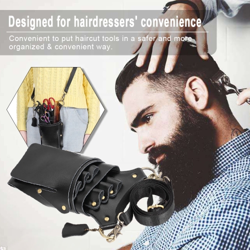

Hair Scissor Holster High Quality Leather Hairdresser Pouch Haircutting Tools Holder Bag Case for Hair Stylist with Waist Shoulder