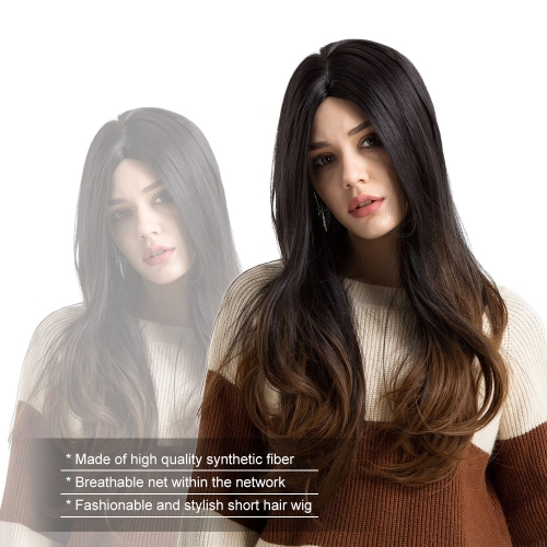 

26" Wig Curly Hair Wigs Gradient Color Long Hair Wig Synthetic Fiber Cosplay Daily Party Wig for Women YJJ149