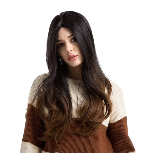 

26" Wig Curly Hair Wigs Gradient Color Long Hair Wig Synthetic Fiber Cosplay Daily Party Wig for Women YJJ149