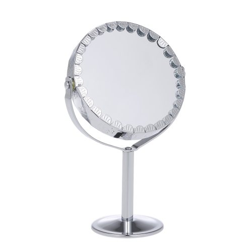 

3 Inch 3X Magnification Makeup Mirror Round Shape Double Side Rotating Makeup Cosmetic Vanity Desk Stand Mirror with Halfsphere Ba