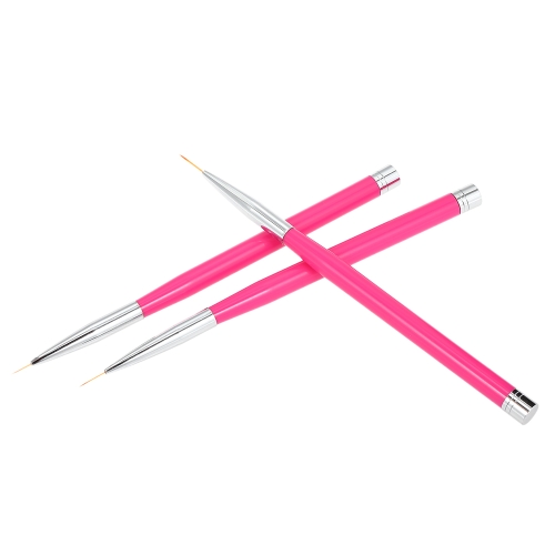 3pcs Nail Art Liner Brush Crystal UV Gel Painting Line Brush Nylon Hair Manicure Pen
