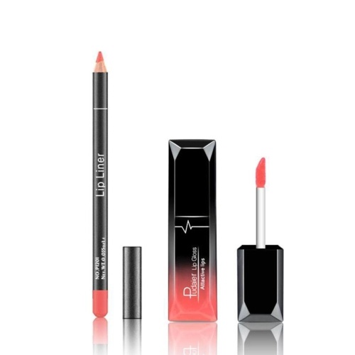 Pudaier Matte Lipstick Sets Long Last Lipstick + Lips Pencil Waterproof Lip Liner Lip Gloss Lip Beauty Maker