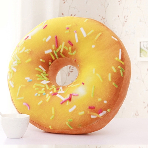 

3D Creative Plush Donut Food Pillows Stuffed Toys Dolls Funny Cartoon Donuts Pillow Cover Plush Sweet Chocolates Sofa and Chair Back Cushions Car Mats
