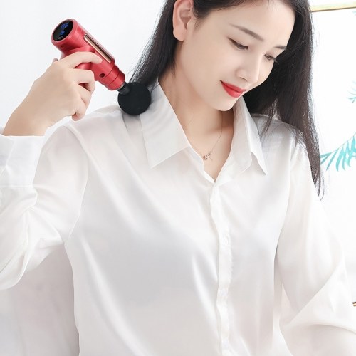 Portable Fascia Massage Gun with 4 Replaceable Massage Heads 6 Vibration Speeds Type-C Charge 