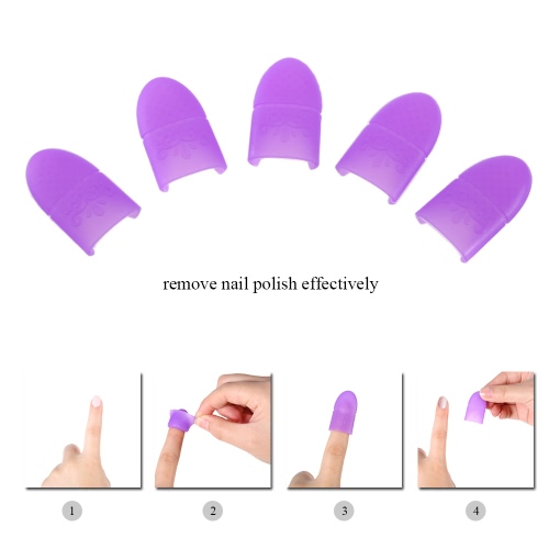 

5pcs Silicone Nail Polish Remover Soak Off Cap UV Gel Polish Remover Wrap Clip Nail Art Soaker Nail Resurrection Clip Nail Cleaner