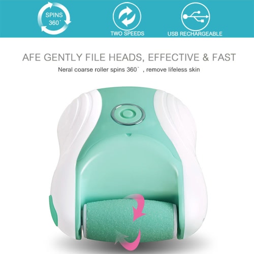 

ZLIME Electric Rechargeable USB Charging Hand Foot File Callus Remover Hand Feet Care Pedicure Manicure Tools for Dead Hard Lifeless Skin on Feet Hand Two Speeds Two Washable Roller