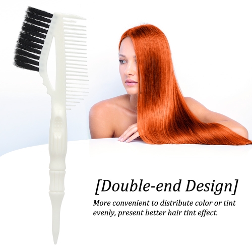 

Large Tint/Dye Brush Double-end Hair Coloring Comb With Tailed Handle Dyeing Brush Salon Hairstyling Tool Home Use