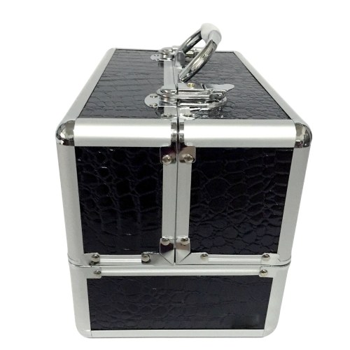 

2018 New Aluminum Portable Makeup Train Case Mini Cosmetic Organizer Box with 2 Trays Inside