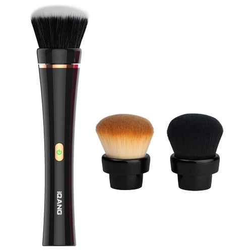 Pinceau de maquillage électrique 360 ​​° Pinceau de fond de teint Poudre rotative automatisée avec 3 têtes Pinceau de brosse cosmétique professionnel USB