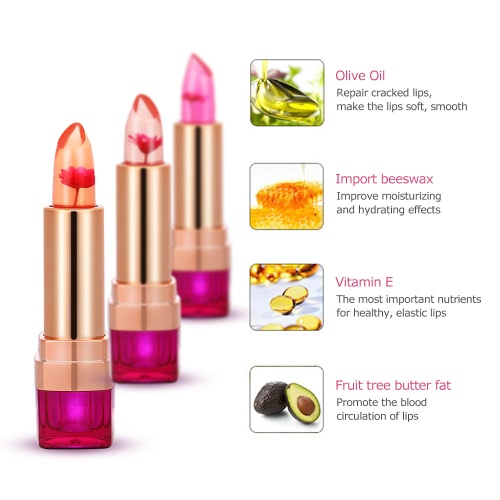 

HengFang Black Chrysanthemum Lipsticks Temperature-changed Lip Balm Moisturizer Lips Transparent Jelly Lipsticks Orange