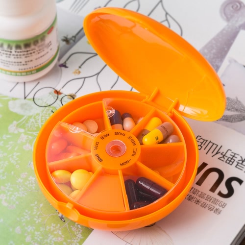

Путешествия 7-купон Pill Box Медицина Tablet держатель Организатор Диспенсер хранения случае Handheld ювелирные аксессуары