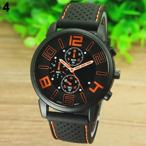 

Casual Quartz Analog Silicone Stainless Steel Dial Sports WristWatch