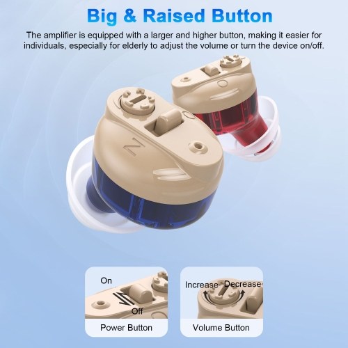 Dual-ear In-ear Hearing Aid For Elderly Hearing Amplifier For Seniors Rechargeable with Portable Charging Case Adaptive Feedback Suppression Adjustable Volume Memory Function 