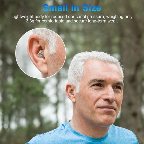 Dual-ear In-ear Hearing Aid For Elderly Hearing Amplifier For Seniors Rechargeable with Portable Charging Case Adaptive Feedback Suppression Adjustable Volume Memory Function 