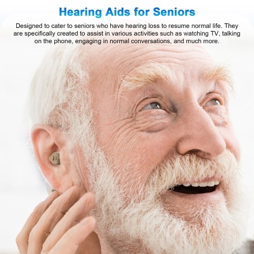 Dual-ear In-ear Hearing Aid For Elderly Hearing Amplifier For Seniors Rechargeable with Portable Charging Case Adaptive Feedback Suppression Adjustable Volume Memory Function 