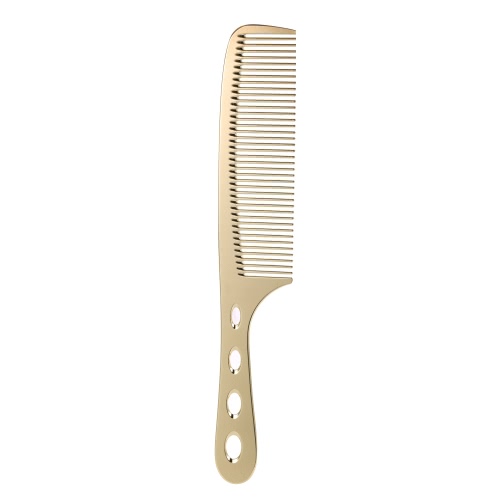 Salone di capelli professionale Acciaio inossidabile Pettine di capelli Parrucchiere Acciaio Pettine Taglio di capelli Pettine di metallo Maniglia lunga Golden