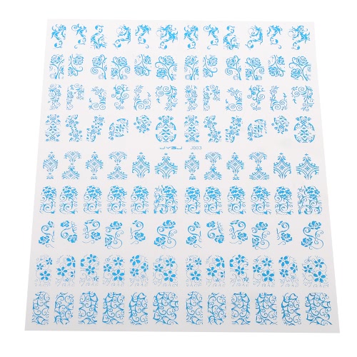 3D Design Nail Art Sticker Flores 7 cores opcionais Dica azul Decal Manicure Stamping DIY Decoração Ferramenta