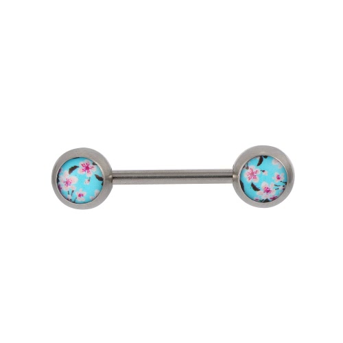 Stainless Steel Nipple Ring Bar Shield Straight Barbell Body Piercing Jewelry for Men & Women Three Optional Colors Blue