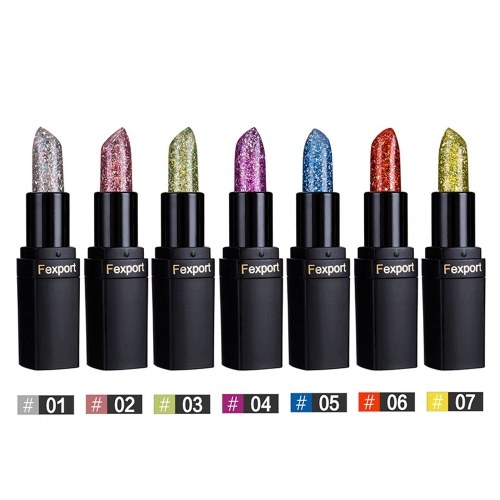 

F6106 Fexport Блестящий синий прозрачный бриллиантовый бальзам для губ Crystal Magic Color Color Lipsticks