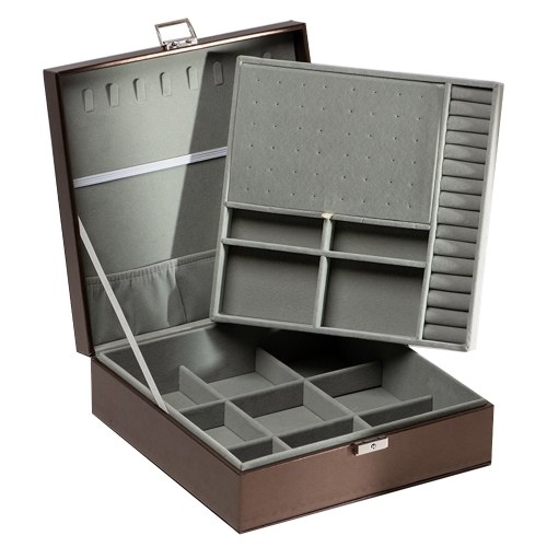 

Double Layer Jewelry Box PU Leather Jewelry Storage Case