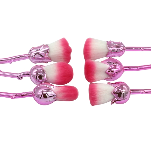 

6pcs Rose Flower Makeup Brush Kit Foundation Powder Highlight Contour Plating Make up Brushes Cosmetics Tool