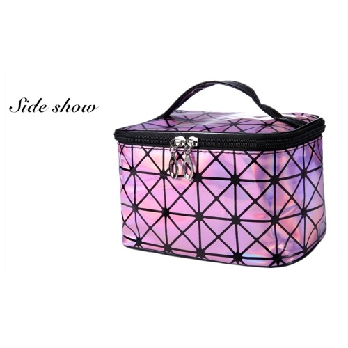

Large-capacity Functional 3D Optical Maser Cosmetic Bag Women Fashion PU Leather Travel Organizer Suitcase Toiletry Make Up Necessaries Zipper Case Pouch Toiletry Kit Package