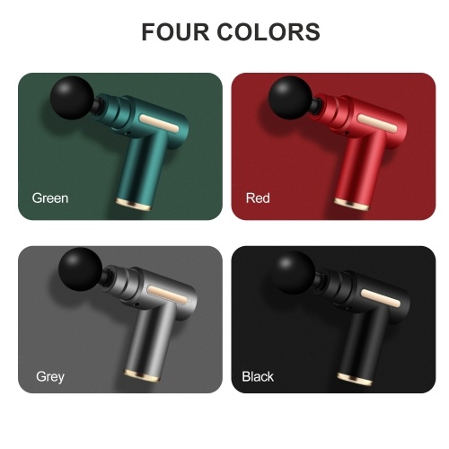 Portable Fascia Massage Gun with 4 Replaceable Massage Heads 6 Vibration Speeds Type-C Charge 