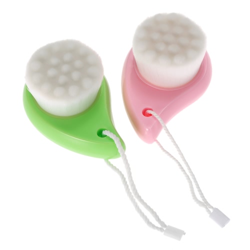 

Facial Cleaning Brush Face Wash Brush Soft Mild Fiber Pores Cleaner ABS Handle Green