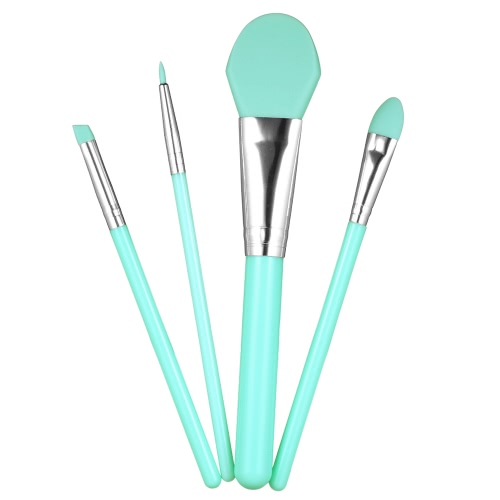 4Pcs Silicone Makeup Brush Kit Facial Mask Brush Foundation Eyeshadow Eyebrow Brush Cosmetic Tool Optional Color