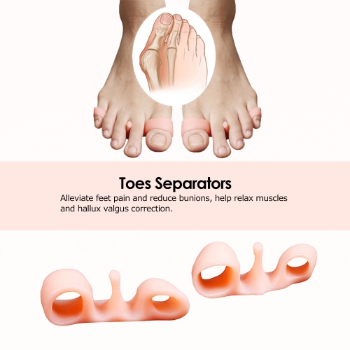 

1 Pair Toes Separators Hallux Valgus Overlapping Correction Separation Spacers Yoga Hammer Toe Stretchers Silicone