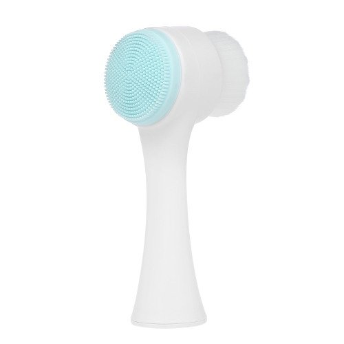 

1pc Double Side Face Brush Facial Washing Skin Cleaner Machine Exfoliator Manual Handheld Cleaning