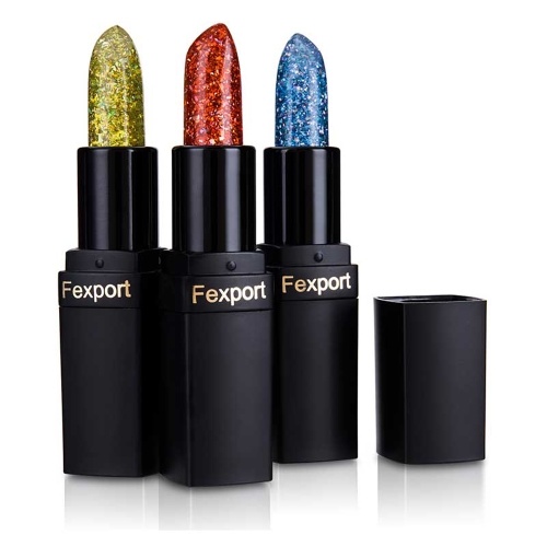 

F6106 Fexport Блестящий красный прозрачный бриллиантовый бальзам для губ Crystal Magic Color Color Lipsticks