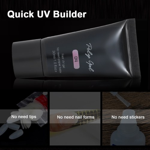 Crystal Polygel Transparent Clear Quick UV Builder Nail Extend Glue Painless Manicure Poly Gel