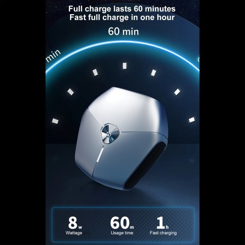 Portable Men`s Electric Shaver with Magnetic Suction Blade Head Type-C Charging 60-Minute Working Time and Wet/Dry Use Capability 