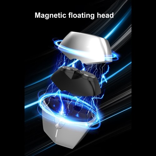 Portable Men`s Electric Shaver with Magnetic Suction Blade Head Type-C Charging 60-Minute Working Time and Wet/Dry Use Capability 