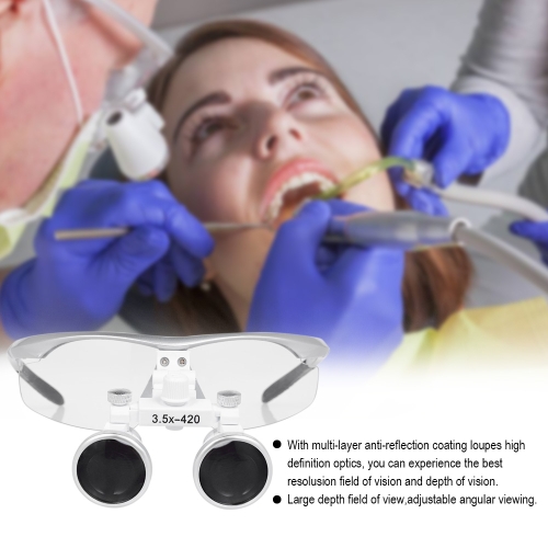 

3.5*420mm Dental Binocular Loupes Magnifier US Plug