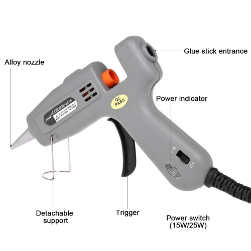 

Mini Hot Melt Glue Gun 15 Watt 25 Watt High Temperature DIY Repair 7mm Glue Stick (not included) US Plug