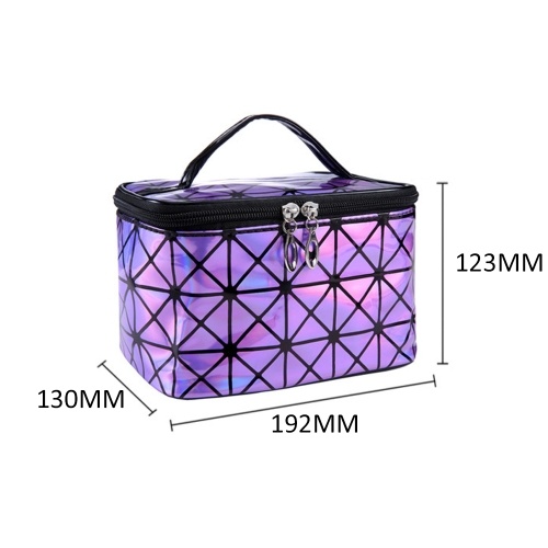 

Large-capacity Functional 3D Optical Maser Cosmetic Bag Women Fashion PU Leather Travel Organizer Suitcase Toiletry Make Up Necessaries Zipper Case Pouch Toiletry Kit Package