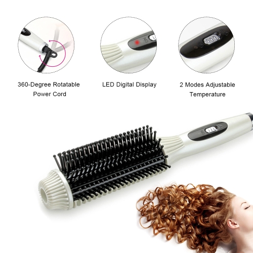 

Electric Hair Straightening Brush Comb Hair Styling Comb LED Digital Display Adjustable Temperature US Plug