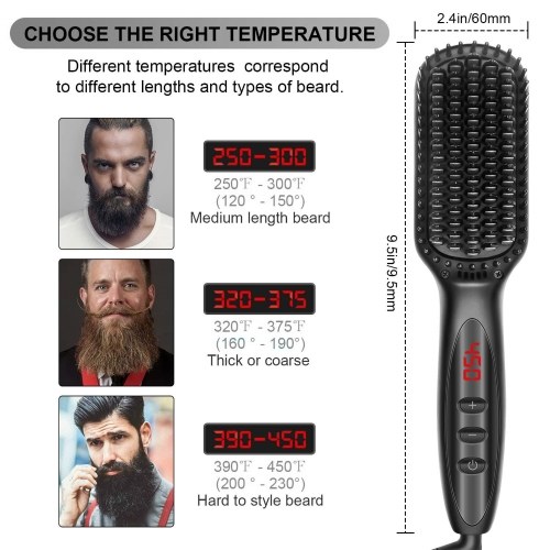 Electric Heated Hot Hair Brush Hair Straightening Brush with Adjustable Temp for All Hair Types 