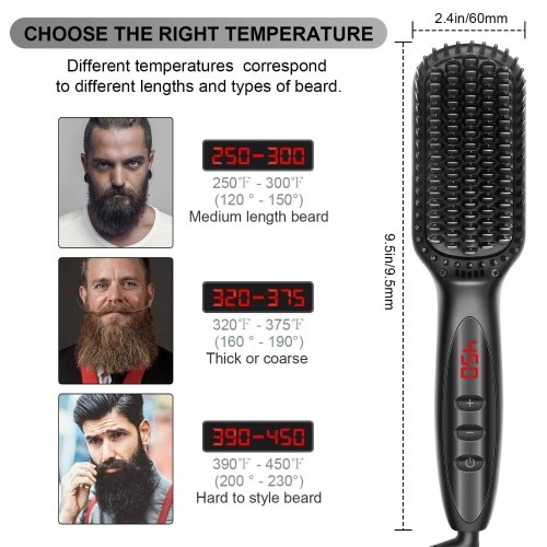 

Electric Heated Hot Hair Brush Hair Straightening Brush with Adjustable Temp for All Hair Types