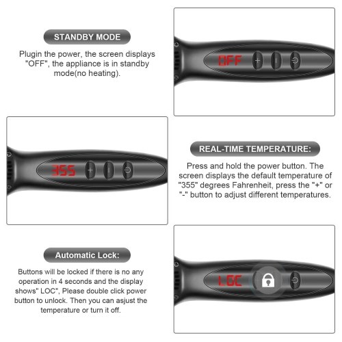 Electric Heated Hot Hair Brush Hair Straightening Brush with Adjustable Temp for All Hair Types 